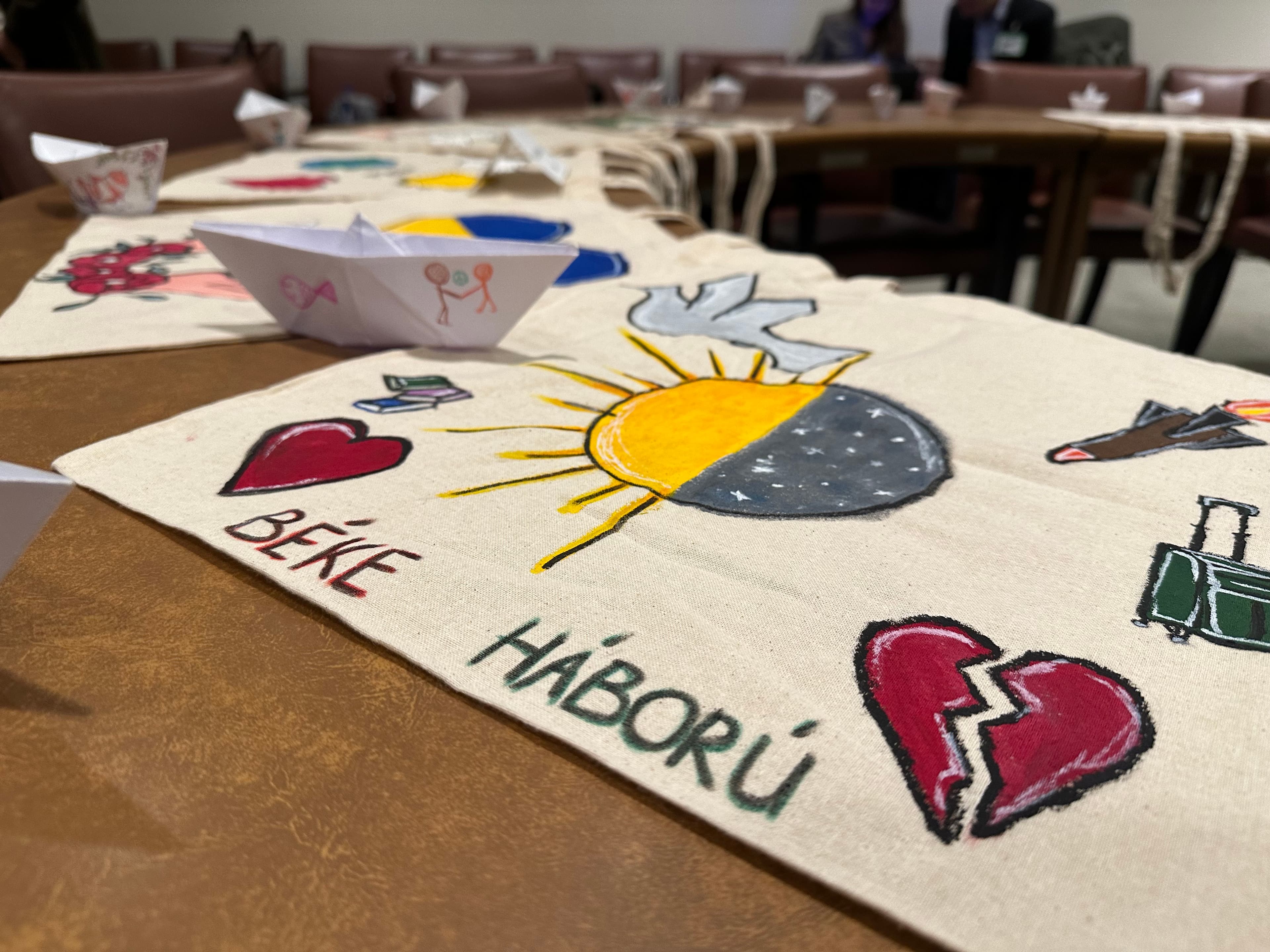 Artworks on display at the United Nations