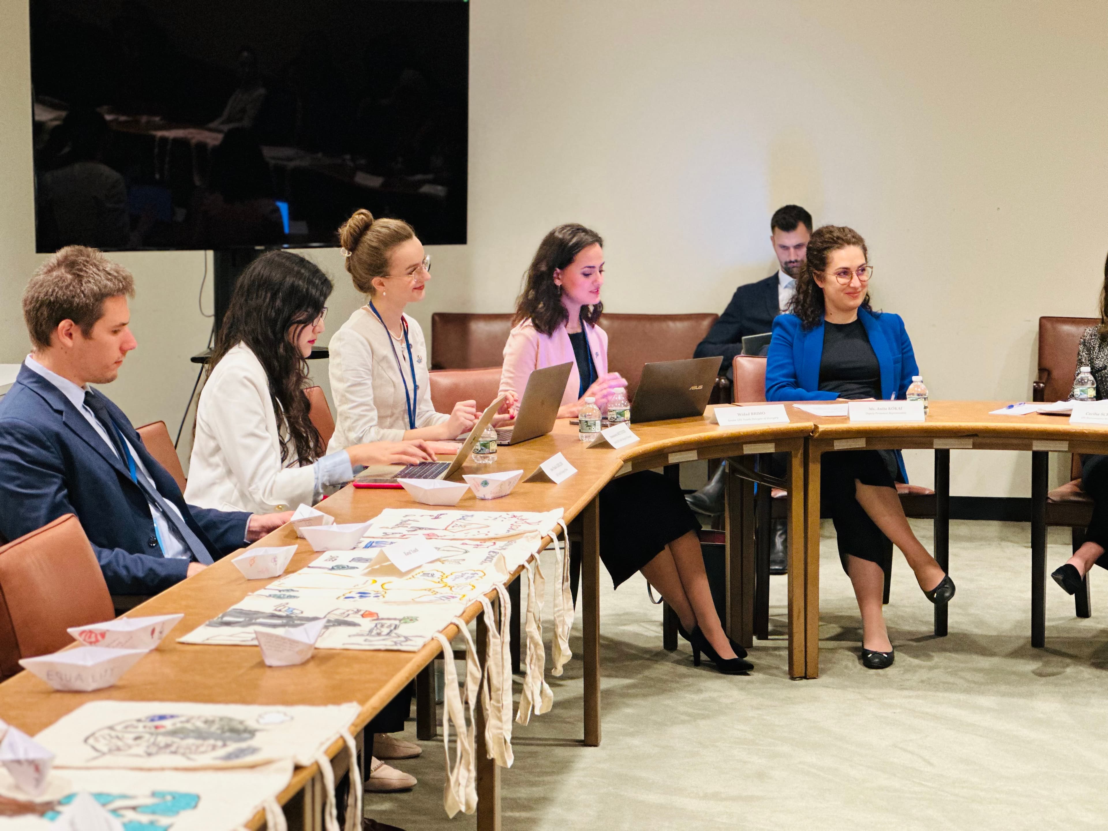 Participants at the UN exhibition